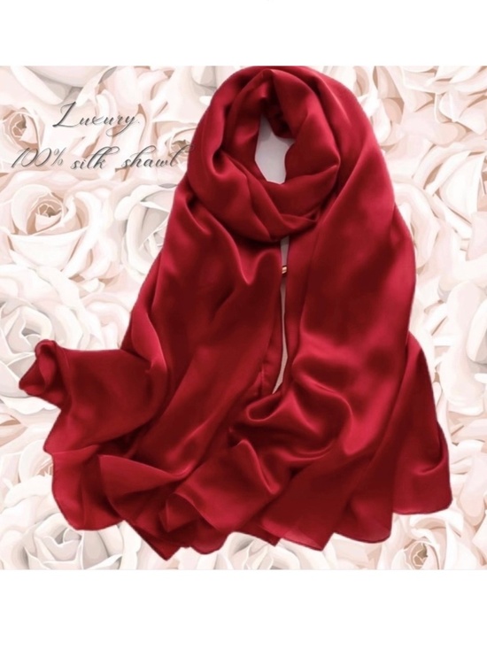 Luxury silk scarf Accessories - Dark Red 100% SILK SATIN Large Shawl Scarf Wrap Bridesmaid Cover up Wedding Gift